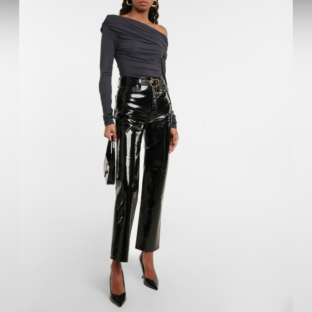 NWOT AG Chocolate Asymmetrical Long Sleeve Bodysuit